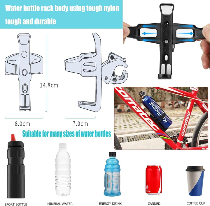 Black 360-degree rotating bike bottle holders, pair, view 5