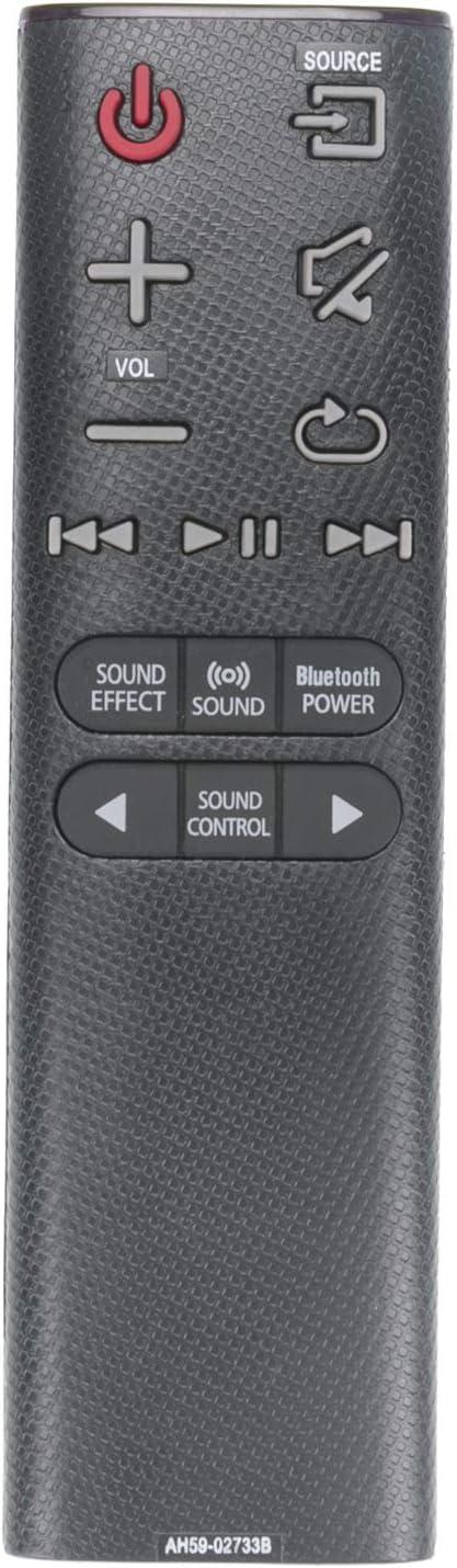 AH59-02733B black soundbar replacement remote front view