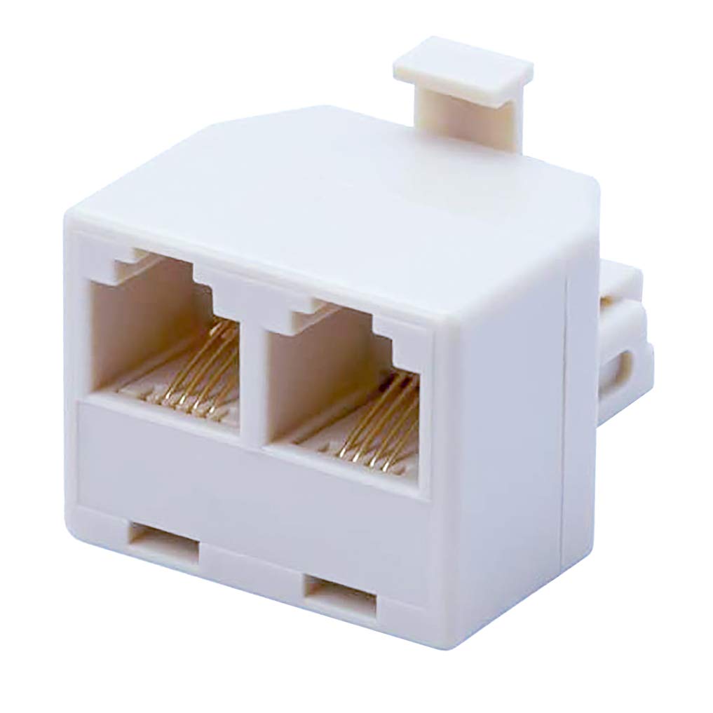Four-pack white RJ11 6P4C telephone splitters, product view 3