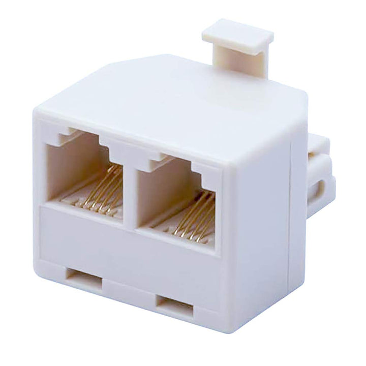 Four-pack white RJ11 6P4C telephone splitters, product view 3