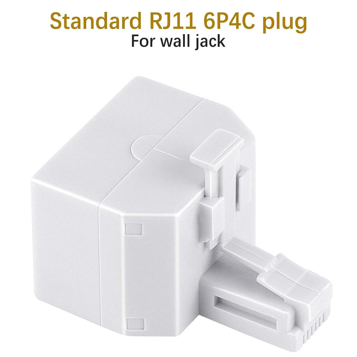 Two-pack white RJ11 6P4C duplex phone jack splitter, image 3