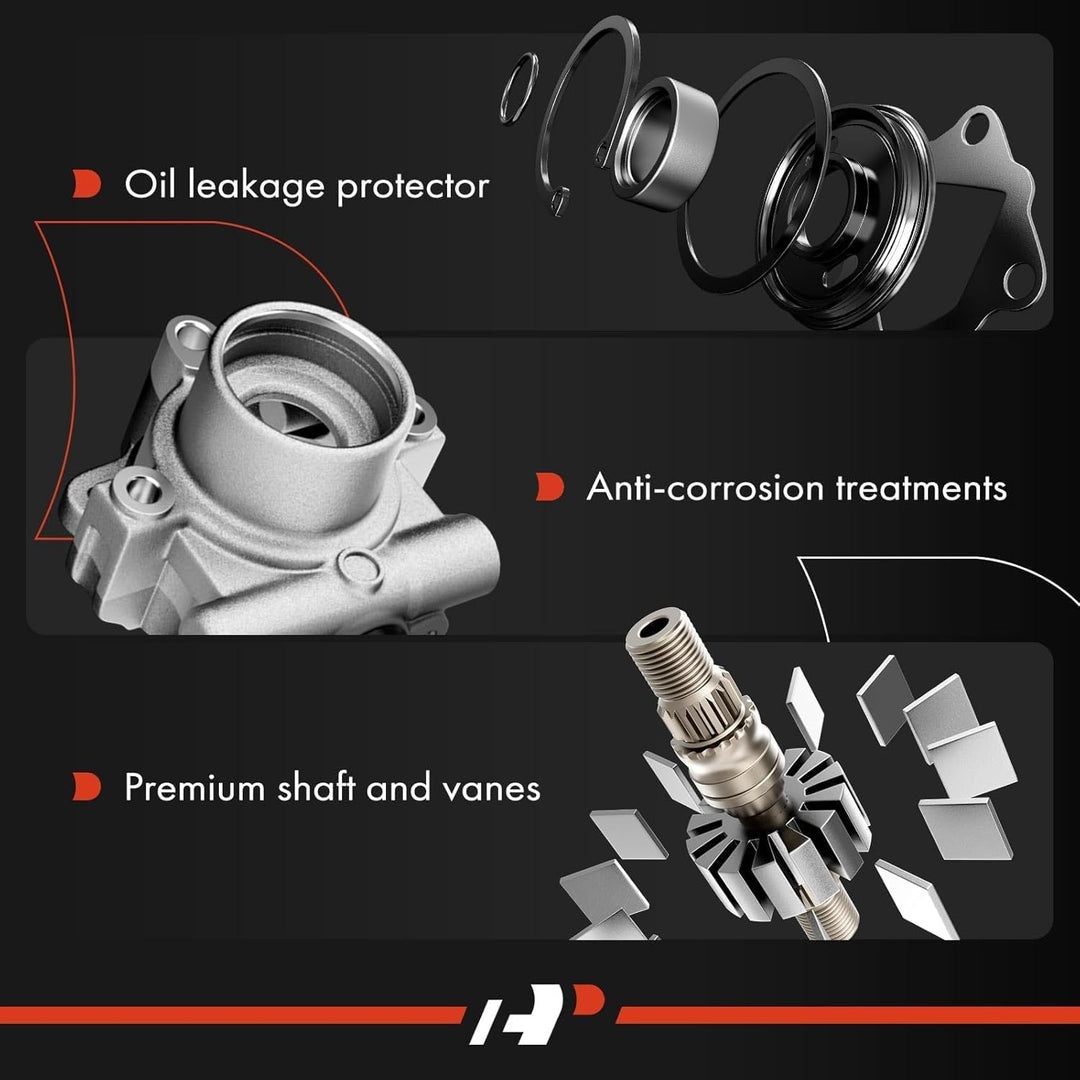 A - Premium Power Steering Pump, with Pulley, Compatible with Jeep Wrangler 2012 - 2017, Wrangler JK 2018, 3.6L Gas, Replace  5154400AC, N9901310 - Just Closeouts Canada Inc.