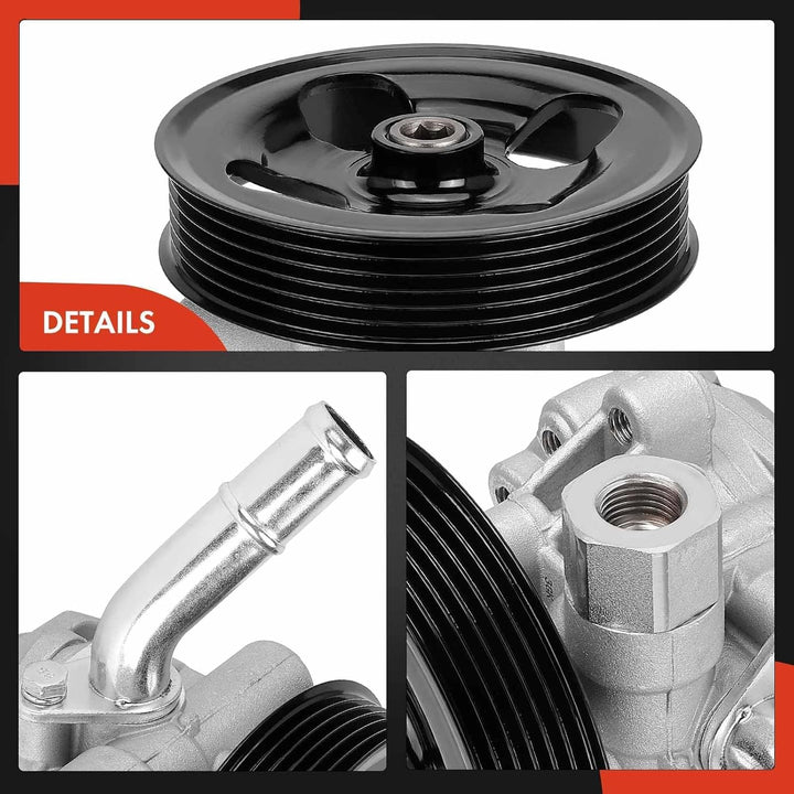 A - Premium Power Steering Pump, with Pulley, Compatible with Jeep Wrangler 2012 - 2017, Wrangler JK 2018, 3.6L Gas, Replace  5154400AC, N9901310 - Just Closeouts Canada Inc.