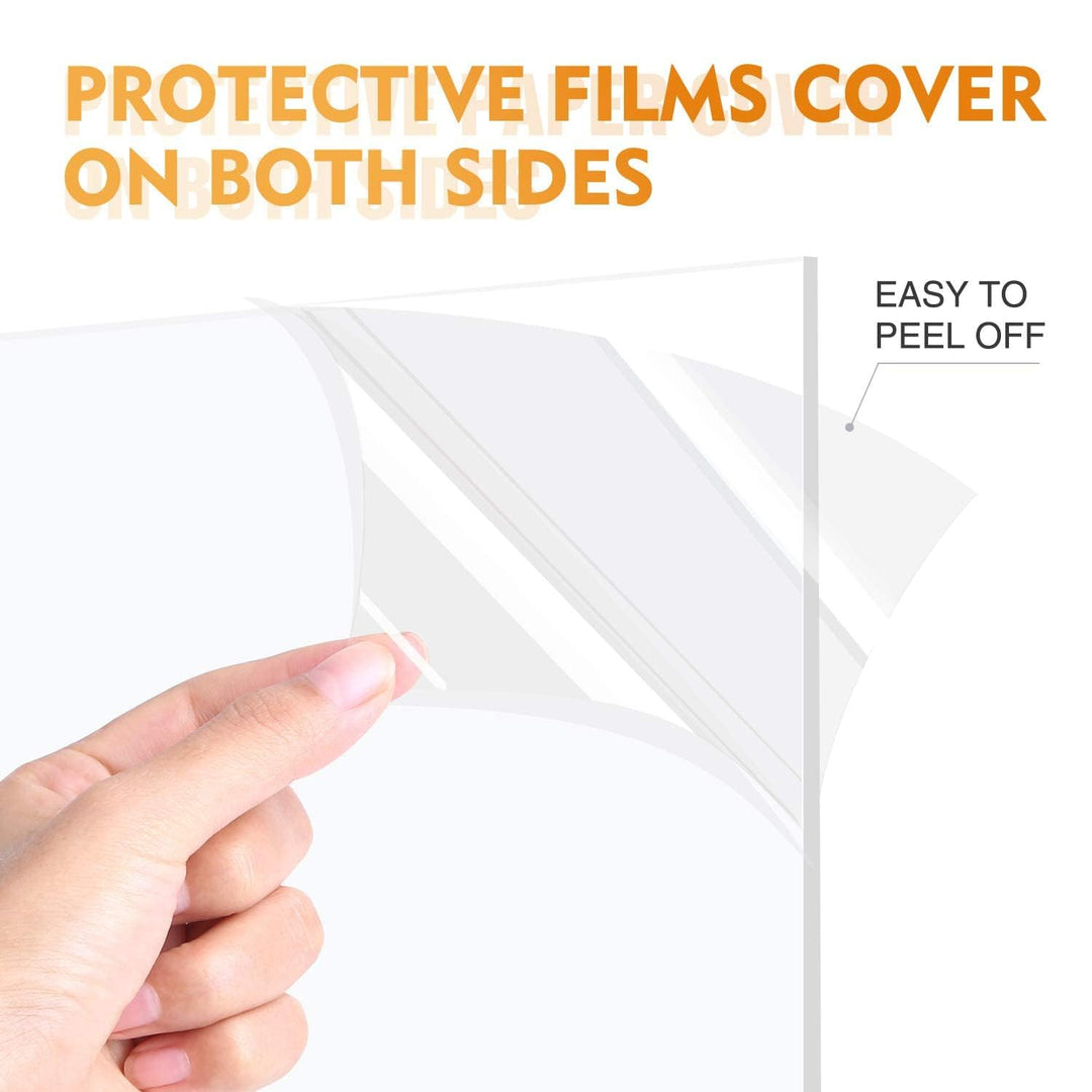 Acrylic Sheets - 10 Pack of 8x10 0.043" Thick Clear Extruded Plexiglass for Picture Frame Glass Replacement, Projects Display & Painting - Laser Cut for Smooth Edges - Just Closeouts Canada Inc.