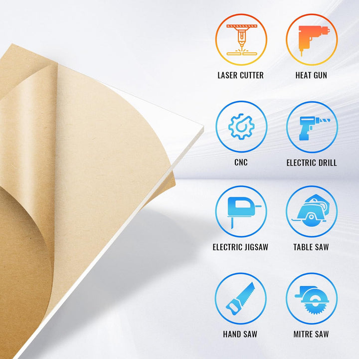 Acrylic Sheets - 2 Pack of 11x14 1/8" Thick Clear Cast Plexiglass for Picture Frame Glass Replacement, Projects Display & Painting - Laser Cut for Smooth Edges - Just Closeouts Canada Inc.