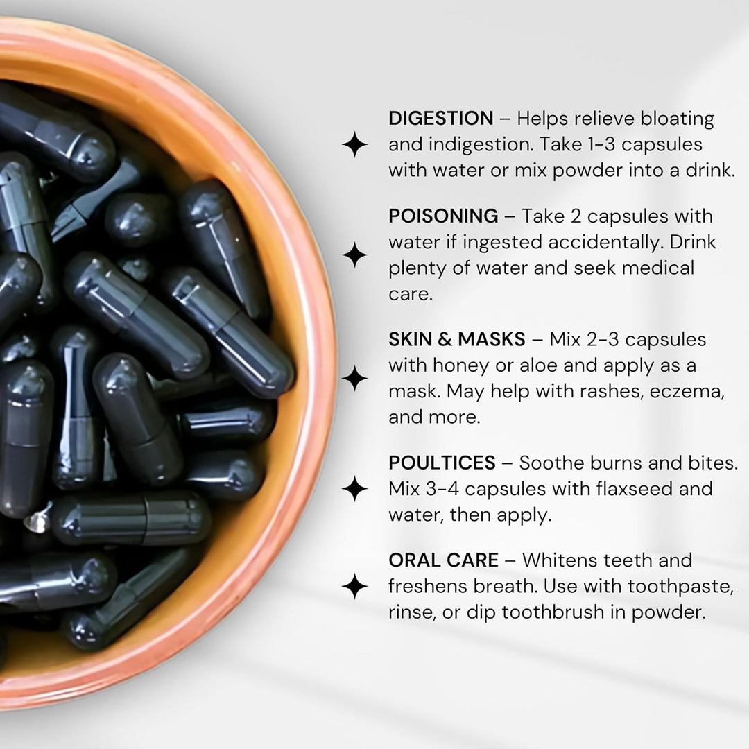 Activated Coconut Charcoal Capsules - Supports Health - Vegan, Organic, Non - GMO, No Additives - X - Large Bottle 210 Count - Just Closeouts Canada Inc.X001BIWGTJ