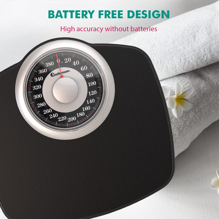 Adamson A25 Scales for Body Weight - Up to 400 LB - New Version - 5.3" Dial on 12.4" x 12" Platform - Anti - Skid Rubber Surface - High Precision Bathroom Scale Analog - Durable with 20 - Year Assurance - Just Closeouts Canada Inc.