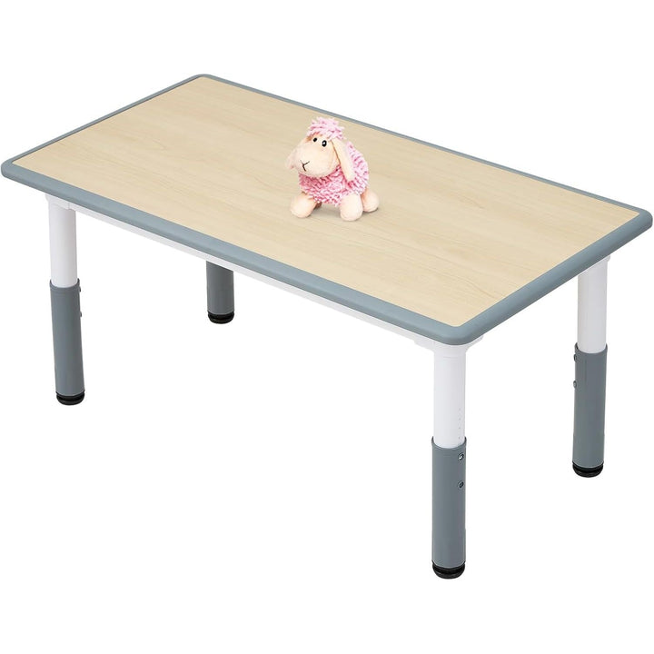 Adjustable Kids Table, 3-Level Height for Ages 3-8, Easy to Wipe Arts & Crafts Toddler Table for Classrooms/Daycares/Homes, CPC & CE Approved, 47.24 x 23.6 Inches, Grey - Just Closeouts Canada Inc.X004OY3PDX