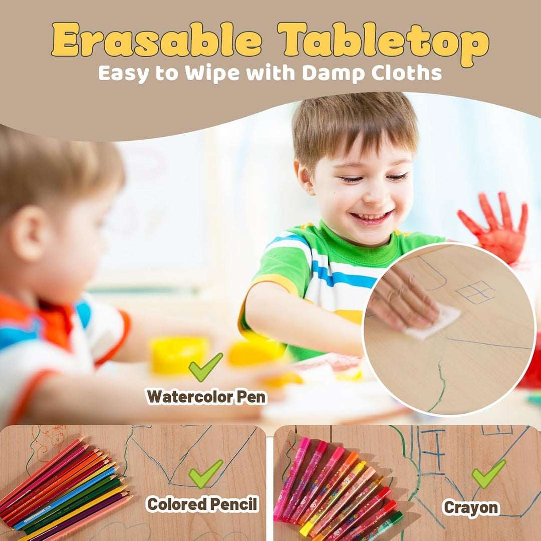 Adjustable Kids Table, 3-Level Height for Ages 3-8, Easy to Wipe Arts & Crafts Toddler Table for Classrooms/Daycares/Homes, CPC & CE Approved, 47.24 x 23.6 Inches, Grey - Just Closeouts Canada Inc.X004OY3PDX