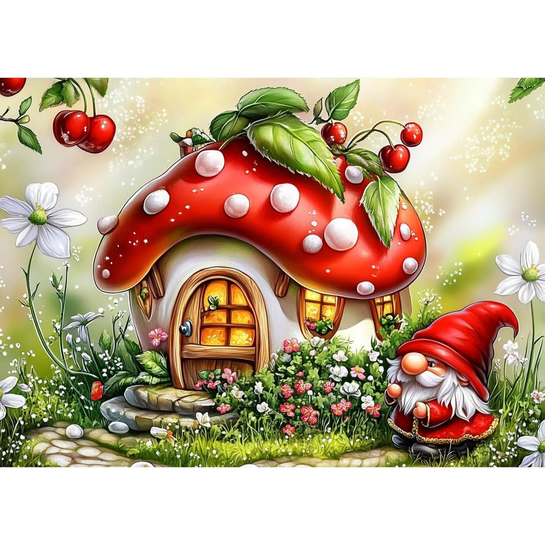 AIRDEA Gnome Diamond Art Painting Kits for Adults,5D Diamond Dots Kits for Beginner, Peinture Diamant Kits 30x40 cm, Fairy House, Round Full Drill - Just Closeouts Canada Inc.