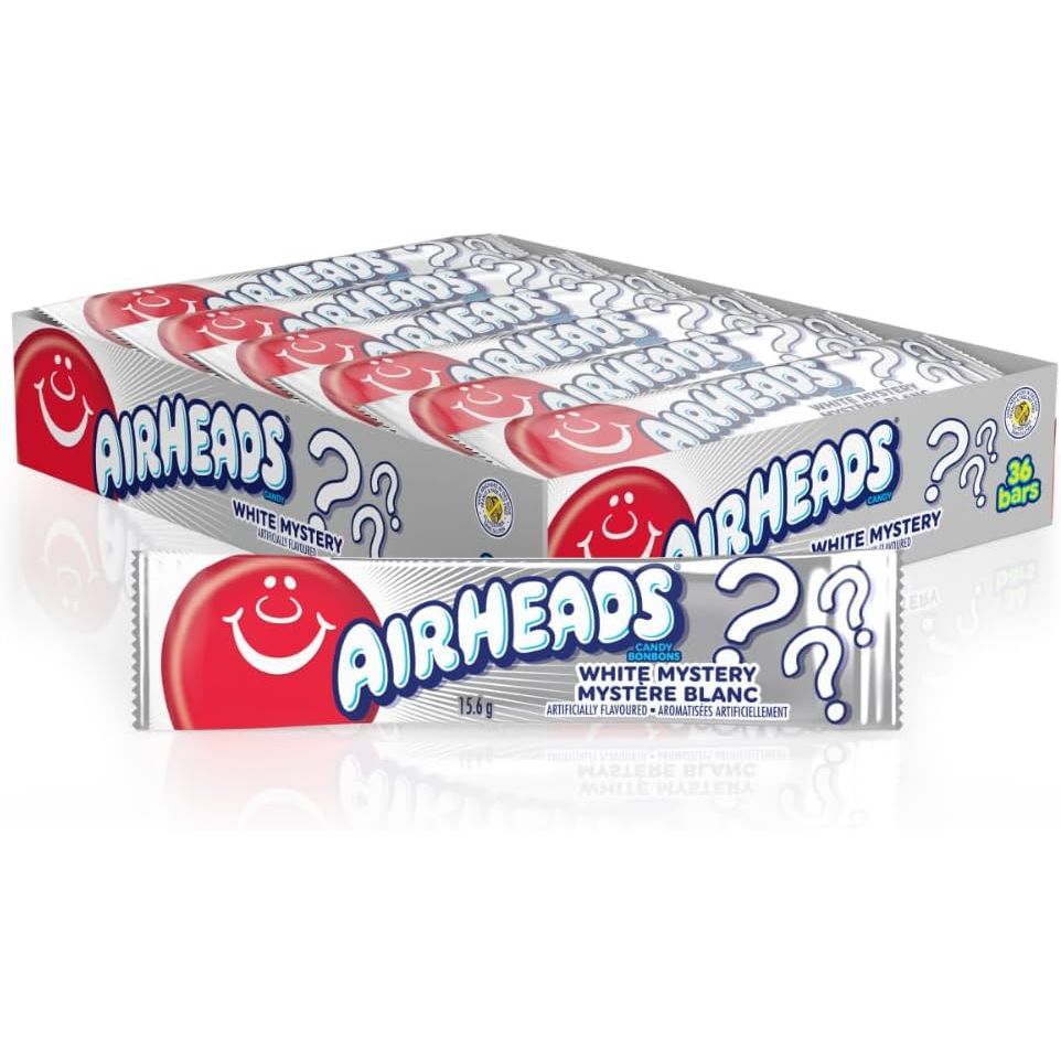 Airheads Candy Individually Wrapped Bars - White Mystery Flavour - Bulk Pack of 36 - Just Closeouts Canada Inc.