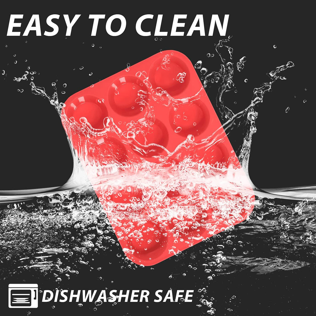 Anaeat Silicone Muffin Pan - Regular 12 Cups Cupcake Tray, Non - Stick Silicone Baking Molds for Making Muffin Cakes, Cupcake, Chocolate, Bread,Tart and Desserts, Just Pop Out - Just Closeouts Canada Inc.