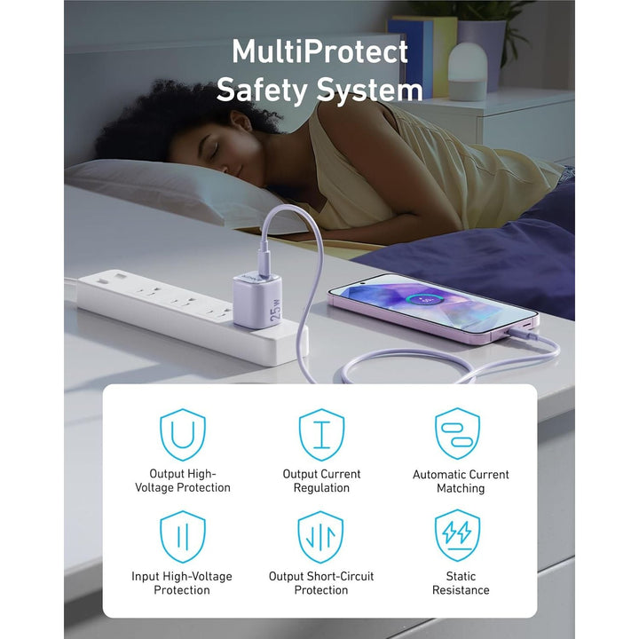 Anker 25W USB C Charger Block, Compact and Foldable, Supports PPS Fast Charging for Galaxy S24/Z Fold/Z Flip/Tab, iPhone, iPad (Cable Not Included) (White) - Just Closeouts Canada Inc.