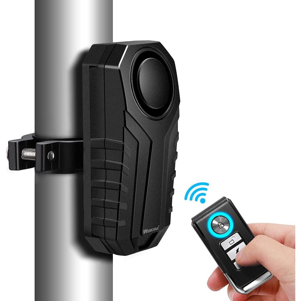 Anti - Theft Bike Alarm with Mount, 113dB Burglar Vibration Motorcycle Bicycle Alarm Security System Waterproof Cycle Bike Alarm with Remote - Just Closeouts Canada Inc.