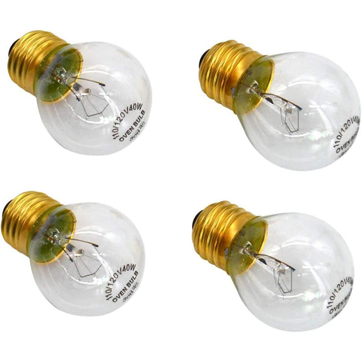 Appliance Oven Refrigerator Bulbs,G45 120 Volt 40 Watt Oven Bulb, High Temperature 300 Degree Resistant Incandescent Bulbs,E27E26 Brass Base Clear Glass Oven Bulb(4 Pack) - Just Closeouts Canada Inc.