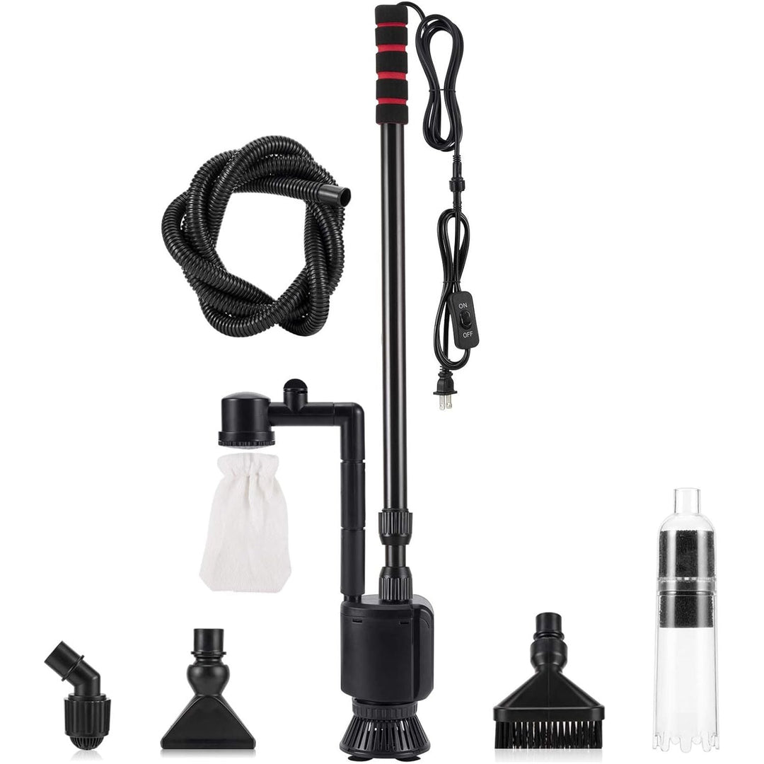 AQQA Aquarium Gravel Cleaner Siphon Kit,6 in 1 Electric Automatic Removable Vacuum Water Changer?Multifunction Wash Sand Suck The Stool Filter 110V/ 20W 320GPH (20W 320GPH) - Just Closeouts Canada Inc.