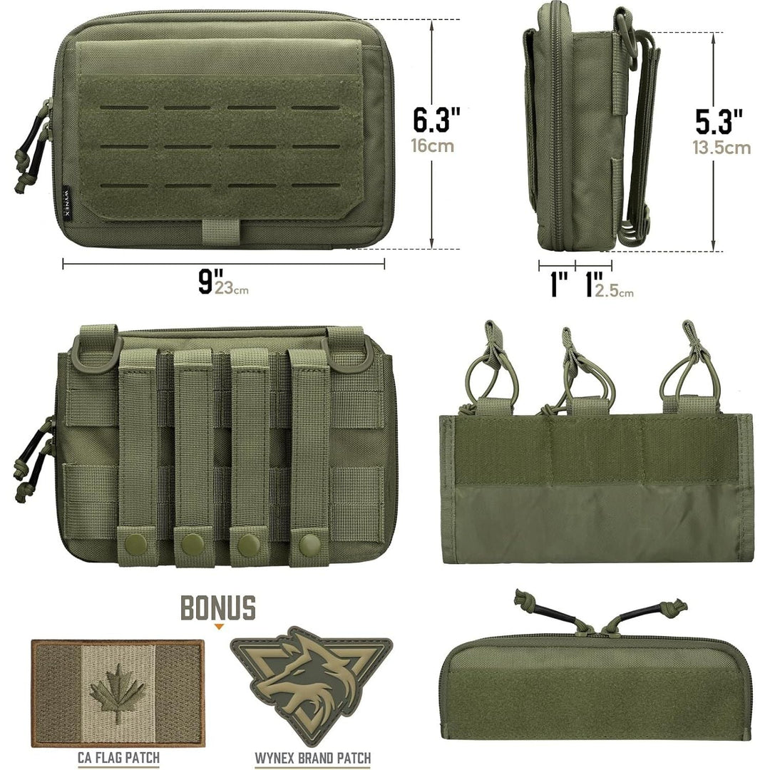 Army Green Kangaroo MOLLE Admin Pouch with Removable Inserts - Just Closeouts Canada Inc.