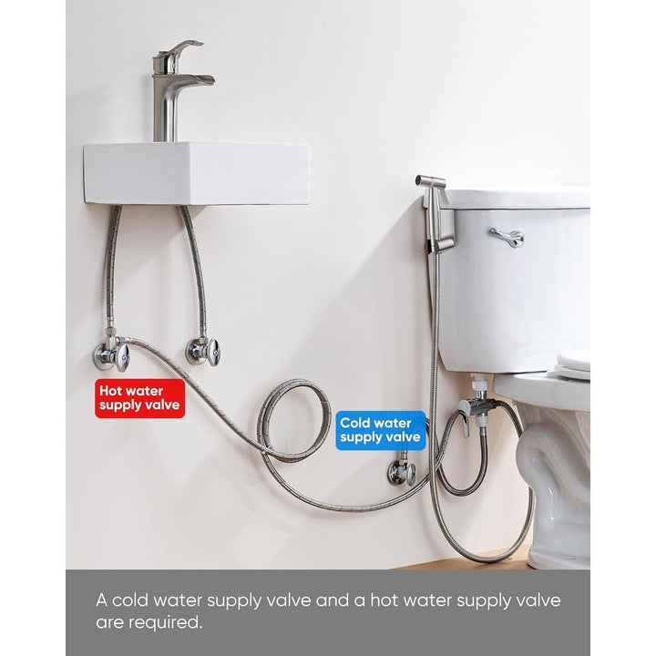 Arofa Hot and Cold Handheld Bidet Sprayer for Toilet, Warm Water Bidet with Adjustable Pressure, Non - Electric Temperature Control for Feminine Wash - Just Closeouts Canada Inc.