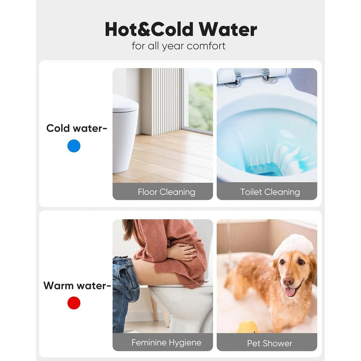 Arofa Hot and Cold Handheld Bidet Sprayer for Toilet, Warm Water Bidet with Adjustable Pressure, Non - Electric Temperature Control for Feminine Wash - Just Closeouts Canada Inc.