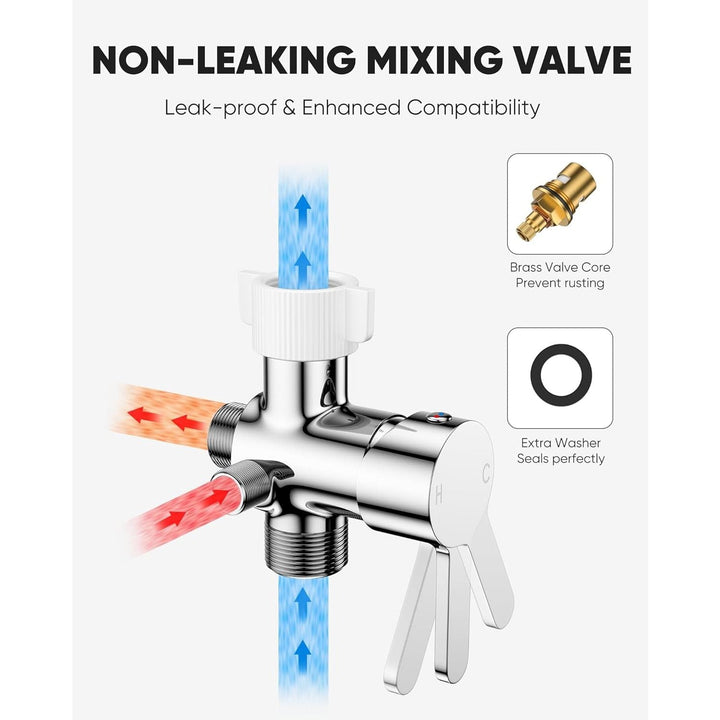 Arofa Hot and Cold Handheld Bidet Sprayer for Toilet, Warm Water Bidet with Adjustable Pressure, Non - Electric Temperature Control for Feminine Wash - Just Closeouts Canada Inc.