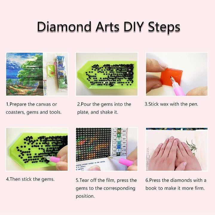 Art 4 Pack 5D Diamond Painting Kits for Adults DIY Drill Diamond Art Kits Arts and Crafts for Beginners Beach and Waves Diamond Wall Art for Living Room - Just Closeouts Canada Inc.