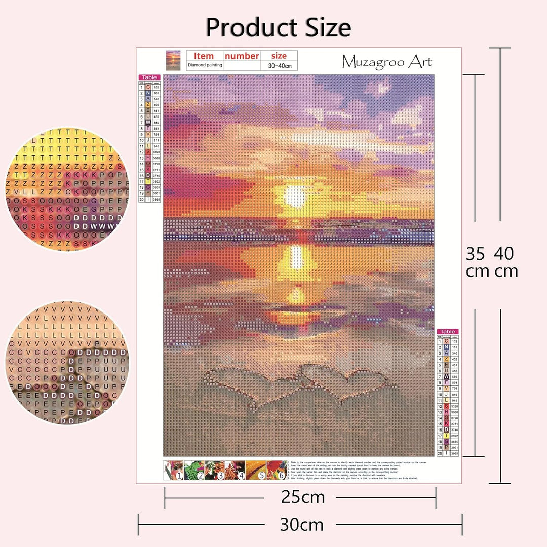 Art 4 Pack 5D Diamond Painting Kits for Adults DIY Drill Diamond Art Kits Arts and Crafts for Beginners Beach and Waves Diamond Wall Art for Living Room - Just Closeouts Canada Inc.