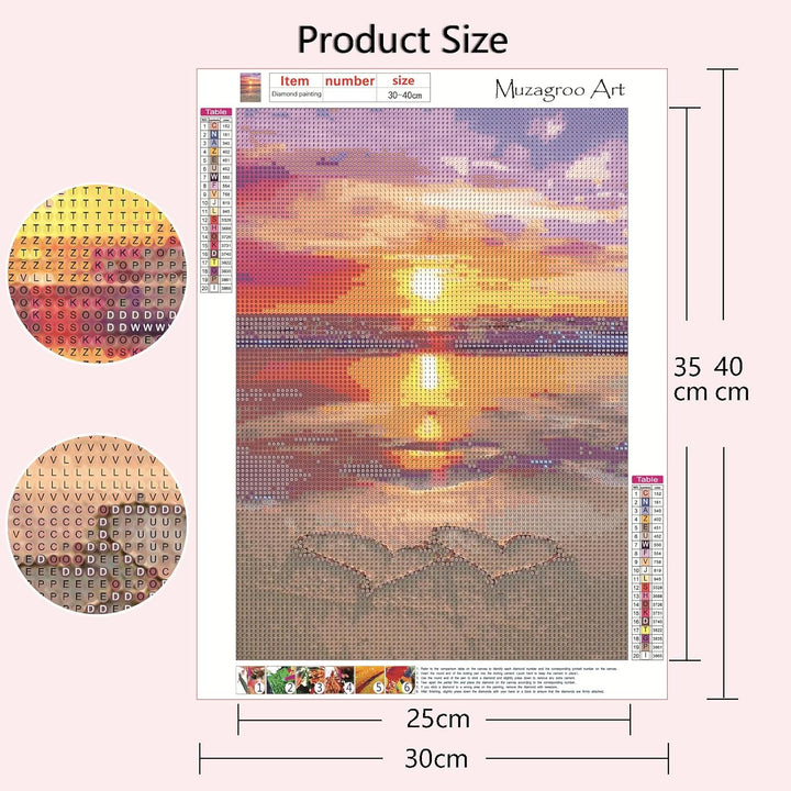 Art 4 Pack 5D Diamond Painting Kits for Adults DIY Drill Diamond Art Kits Arts and Crafts for Beginners Beach and Waves Diamond Wall Art for Living Room - Just Closeouts Canada Inc.