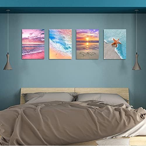 Art 4 Pack 5D Diamond Painting Kits for Adults DIY Drill Diamond Art Kits Arts and Crafts for Beginners Beach and Waves Diamond Wall Art for Living Room - Just Closeouts Canada Inc.