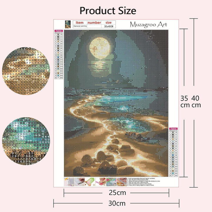 Art Moon Diamond Painting Kits for Adults, 5D Diamond Art Kits for Beginners, DIY Arts and Crafts for Living Room, Kids Room 4 PCS Wall Art - Just Closeouts Canada Inc.
