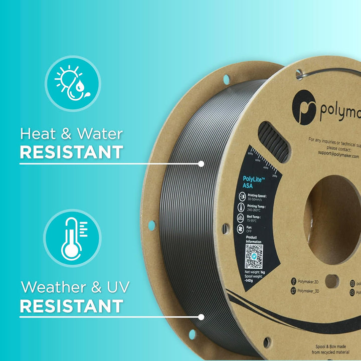 ASA Filament 1.75mm Dark Gray Green, 1kg 3D Printing Filament, Heat & Weather Resistant - ASA 3D Printer Filament Perfect for Printing Outdoor Functional Parts - Just Closeouts Canada Inc.PF01046