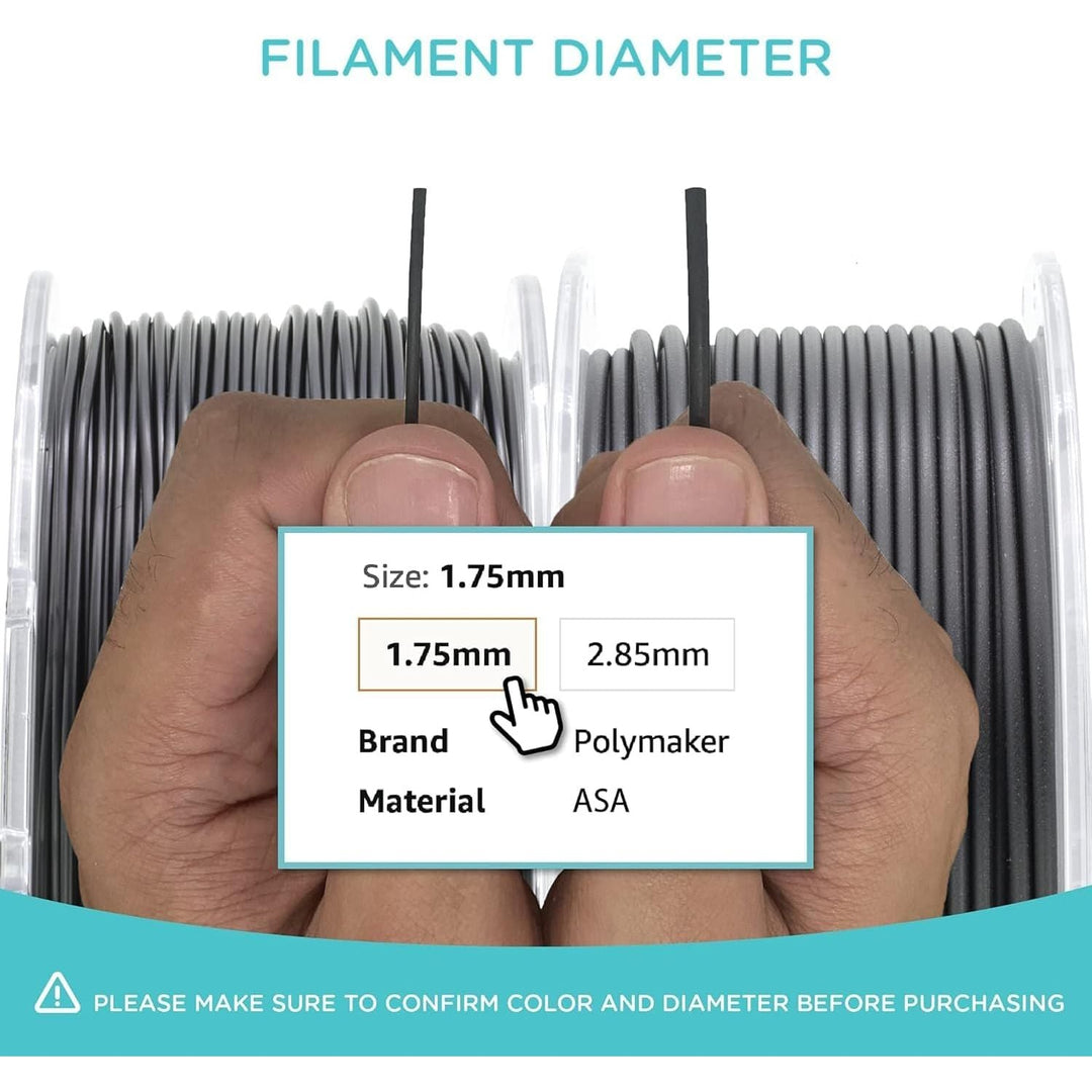 ASA Filament 1.75mm Jet Black, 1kg 3D Printing Filament, Heat & Weather Resistant - ASA 3D Printer Filament Perfect for Printing Outdoor Functional Parts - Just Closeouts Canada Inc.PF01044