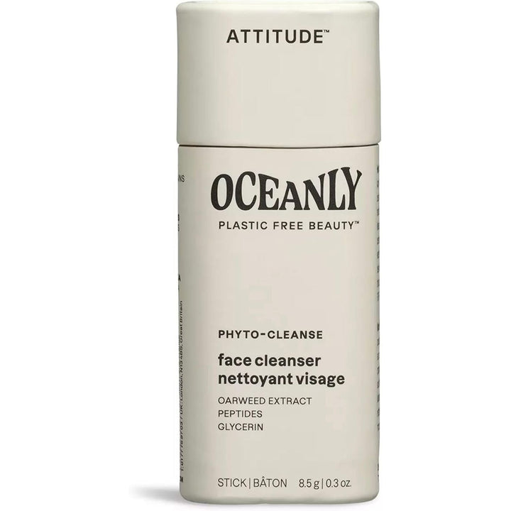 ATTITUDE Oceanly Face Cleanser Stick, EWG Verified, Plastic-free, Plant and Mineral-Based Ingredients, Vegan Beauty Products, PHYTO CLEANSE, Unscented, 8.5G - Just Closeouts Canada Inc.626232160840