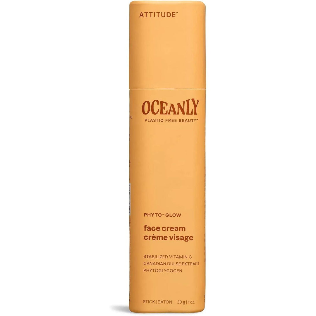ATTITUDE Oceanly Face Cream Stick, EWG Verified, Plastic-free, Plant & Mineral-Based Ingredients, Vegan Beauty Products, PHYTO GLOW, Unscented, 30g - Just Closeouts Canada Inc.626232160529