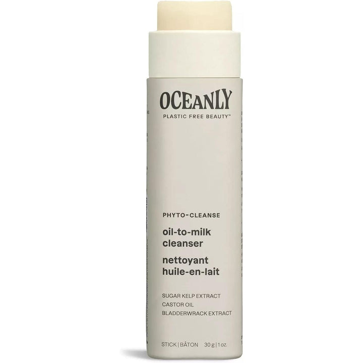 ATTITUDE Oceanly Oil-to-Milk Face Cleanser Stick, EWG Verified, Plastic-free, Plant and Mineral-Based Ingredients, Vegan Beauty Products, PHYTO CLEANSE, Unscented, 30G - Just Closeouts Canada Inc.626232160666