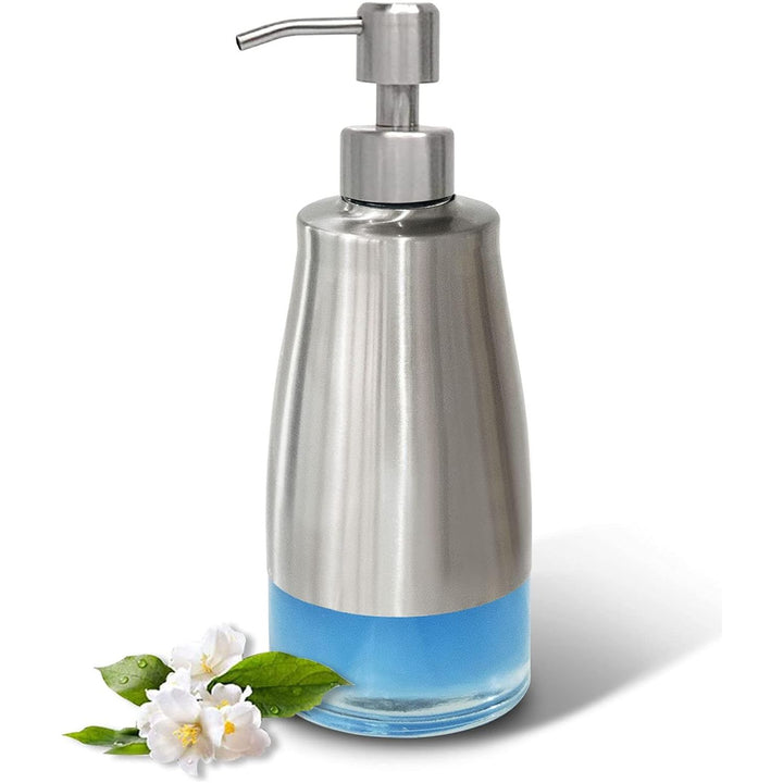 AUMIO Soap Dispenser, Dish Soap Dispenser Stainless Steel Glass Bottle, Soap Dispenser for Bathroom Refillable Dish Soap Dispenser for Kitchen Liquid Hand Soap Dispenser for Bathroom(10 OZ./ 300ML) 15 - Just Closeouts Canada Inc.