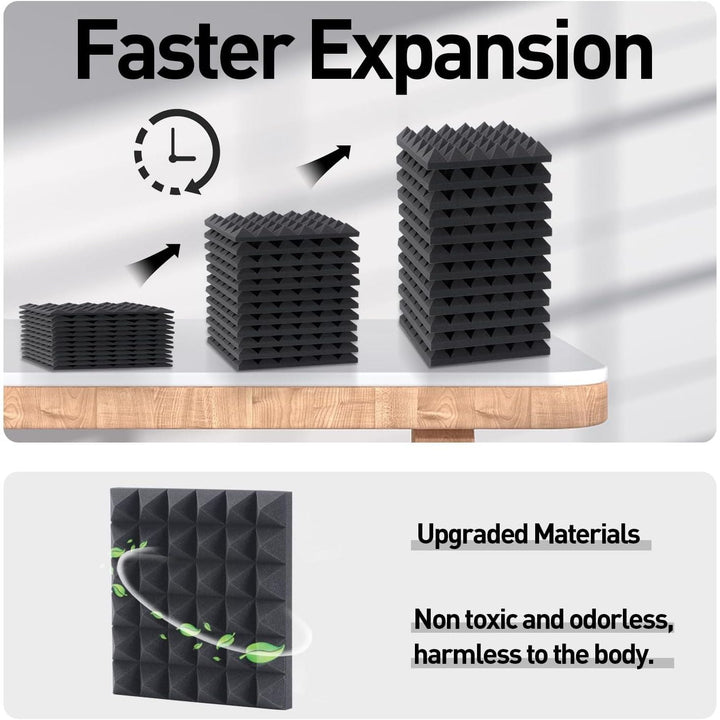 Auslet Sound Proof Panels with Self - Adhesive, 12" X 12" X 2" Wedge Acoustic Foam 36 Pack High Density Soundproof Wall Panels Sound Absorbing Panel Studio Foam for Home Office - Just Closeouts Canada Inc.