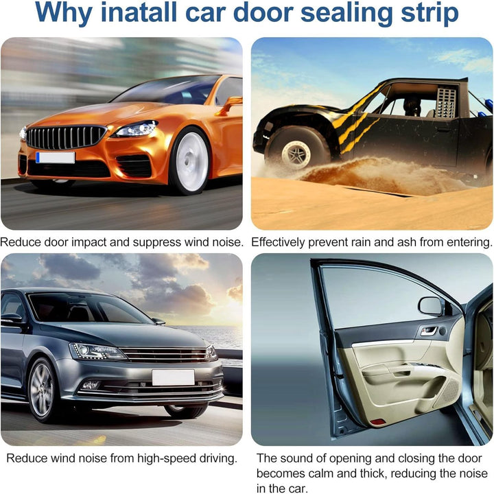 Automotive Door Weather Stripping 50Ft/15.24m Car Door Rubber Edge Trim Seal Strip Gasket with Side Bulb for Car Bus Camper Boat RV Truck Doors - Just Closeouts Canada Inc.