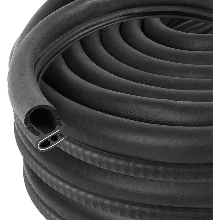 Automotive Door Weather Stripping 50Ft/15.24m Car Door Rubber Edge Trim Seal Strip Gasket with Side Bulb for Car Bus Camper Boat RV Truck Doors - Just Closeouts Canada Inc.