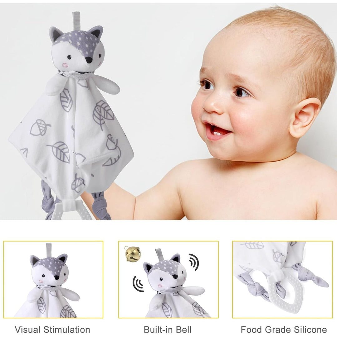 Baby Boy Girl Gift Box Set Newborn Baby Blanket, Newborn Lovey Security Blanket, Baby Wooden Rattle Toy, New Born Clothes Bibs Socks - Just Closeouts Canada Inc.