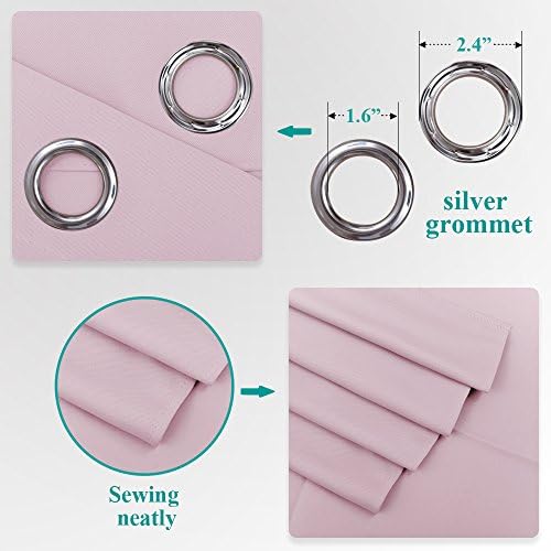 Baby Pink Blackout Grommet Curtain Panel, 52 x 84 in - Just Closeouts Canada Inc.