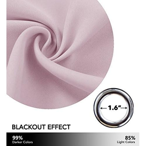 Baby Pink Blackout Grommet Curtain Panel, 52 x 84 in - Just Closeouts Canada Inc.