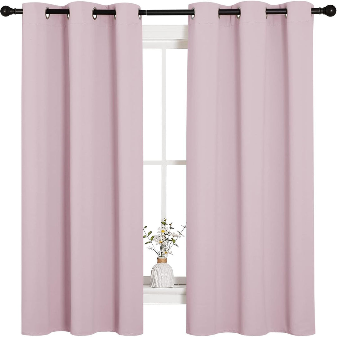 Baby Pink Room-Darkening Grommet Curtains, 42 x 63 in, 2 Panels - Just Closeouts Canada Inc.