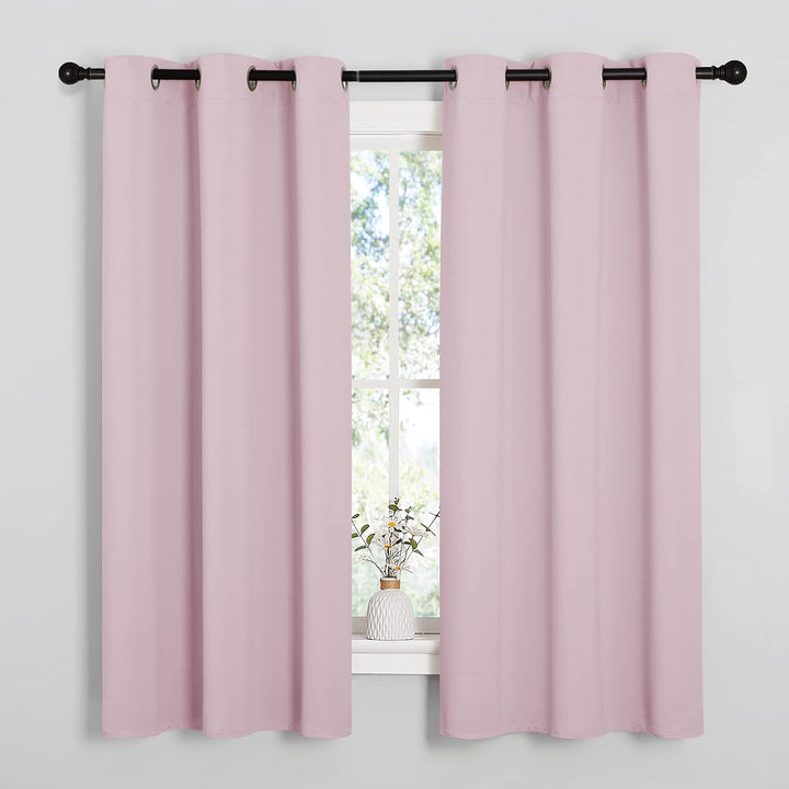 Baby Pink Room-Darkening Grommet Curtains, 42 x 63 in, 2 Panels - Just Closeouts Canada Inc.