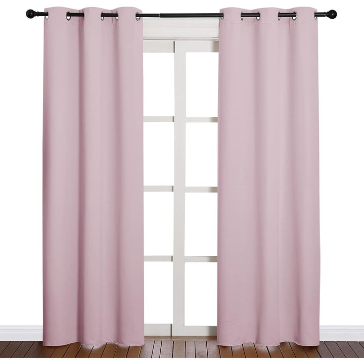 Baby Pink Room-Darkening Grommet Curtains, 42 x 84 in, 2 Panels - Just Closeouts Canada Inc.