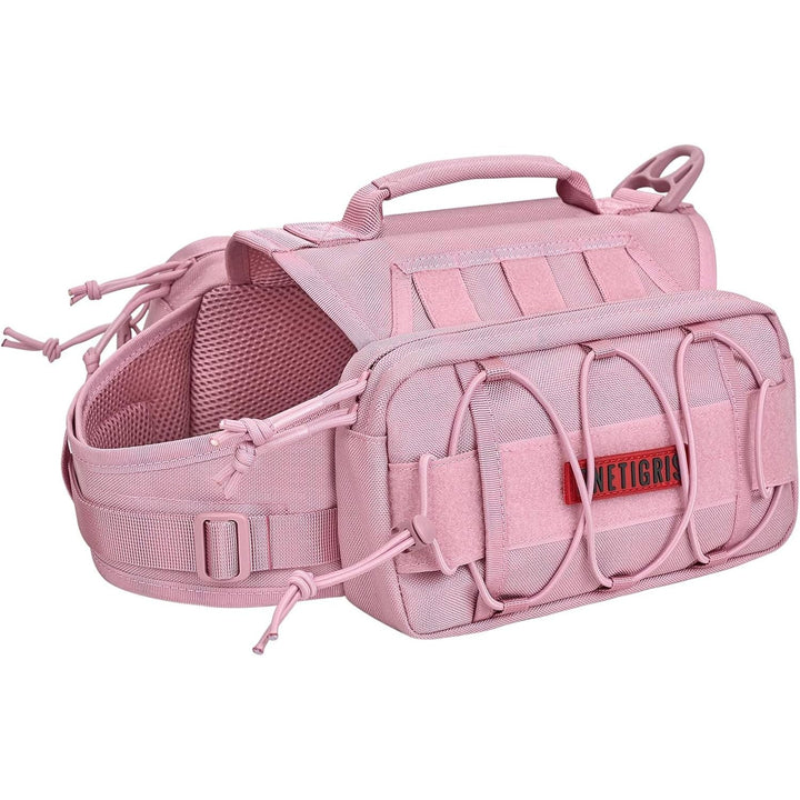 Backpack for Dogs to Wear Pet Back Pack with Padded Handle and Leash Attachment Point for Dog with 17"-23.5" Neck Girth and 25"-31" Chest (Pink, Large) - Just Closeouts Canada Inc.