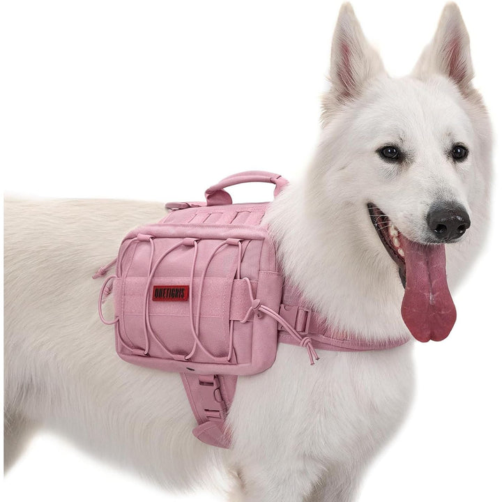 Backpack for Dogs to Wear Pet Back Pack with Padded Handle and Leash Attachment Point for Dog with 17" - 23.5" Neck Girth and 25" - 31" Chest (Pink, Medium) - Just Closeouts Canada Inc.