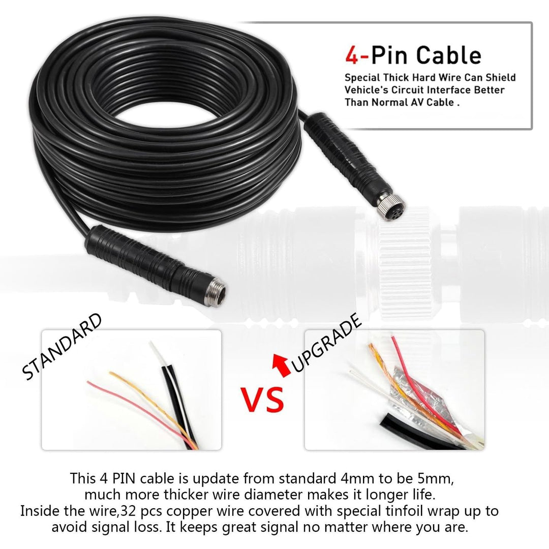 Backup Camera Cable 4PIN Video Power Aviation Extension Wire for Vehicle Car Camper Bus Van Truck Motorhome Trailer RV Reverse Rearview Parking Monitor CCTV System Waterproof Shock Proof 20m 65.7ft - Just Closeouts Canada Inc.X002GR3L5H