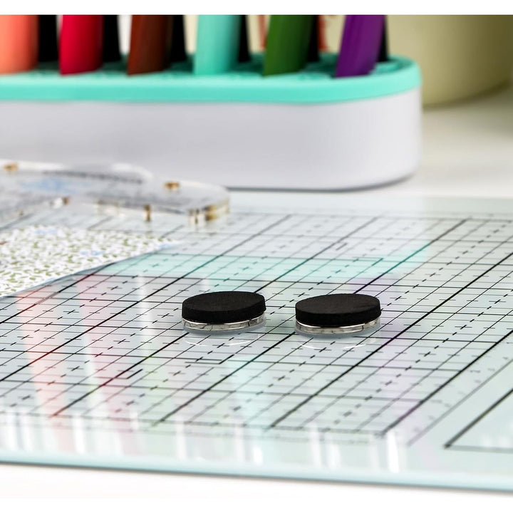 BAOFALI Magnetic Glass Craft Mat; 15.75"x10.24"Heat Resistant Glass Media Cutting Mat W/MagnetsGridlines and Measurements; for Cutting, Stamping, Mixed Media, Heat Embossing and Hot Glue Projects - Just Closeouts Canada Inc.