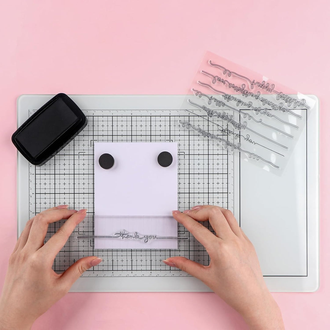 BAOFALI Magnetic Glass Craft Mat; 15.75"x10.24"Heat Resistant Glass Media Cutting Mat W/MagnetsGridlines and Measurements; for Cutting, Stamping, Mixed Media, Heat Embossing and Hot Glue Projects - Just Closeouts Canada Inc.