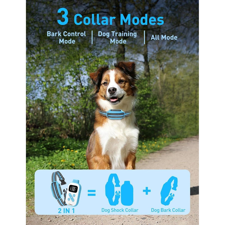 Bark Collar with Remote, 2 - in - 1 Bark and Shock Collar for Small Medium Large Dogs, Smart Anti Barking Dog Training Collar with 5 Adjustable Sensitivity, Vibration, Beep, Shock and Automatic, 2 Collars - Pink - Just Closeouts Canada Inc.